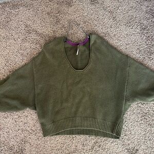 Free people green sweater